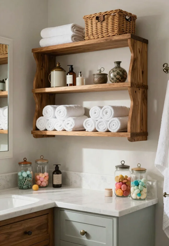 12 Vintage Retro Bathroom Ideas with Old School Charm 10. Stylish Storage Solutions 0