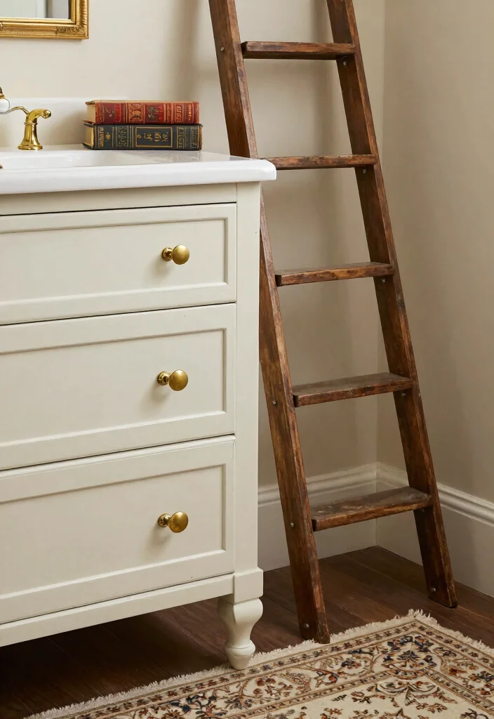 12 Vintage Retro Bathroom Ideas with Old School Charm 12. Antique Finishing Touches 0