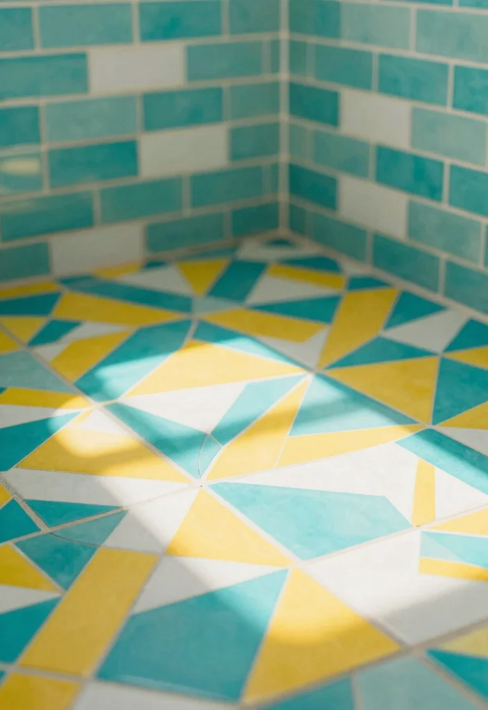 12 Vintage Retro Bathroom Ideas with Old School Charm 2. Retro Tile Patterns 0