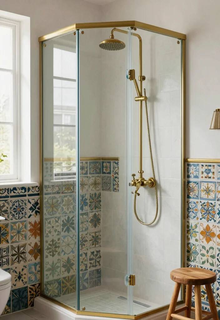 12 Vintage Retro Bathroom Ideas with Old School Charm 8. Vintage Showers 0
