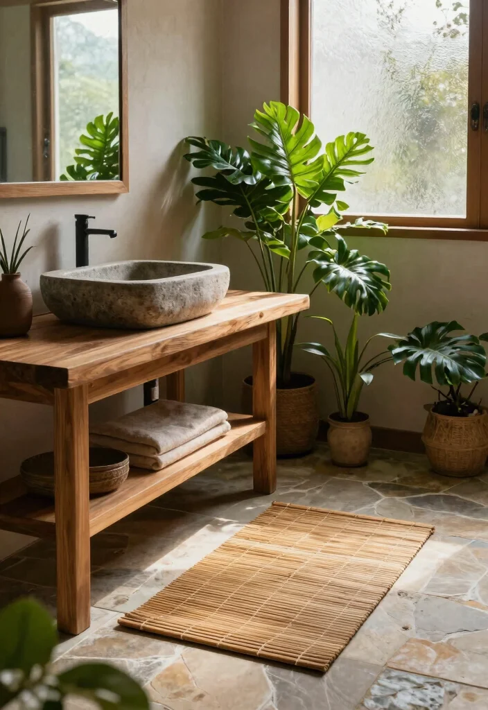12 Zen Bathroom Ideas for a Calm Spa Inspired Mood 2. Natural Materials 0