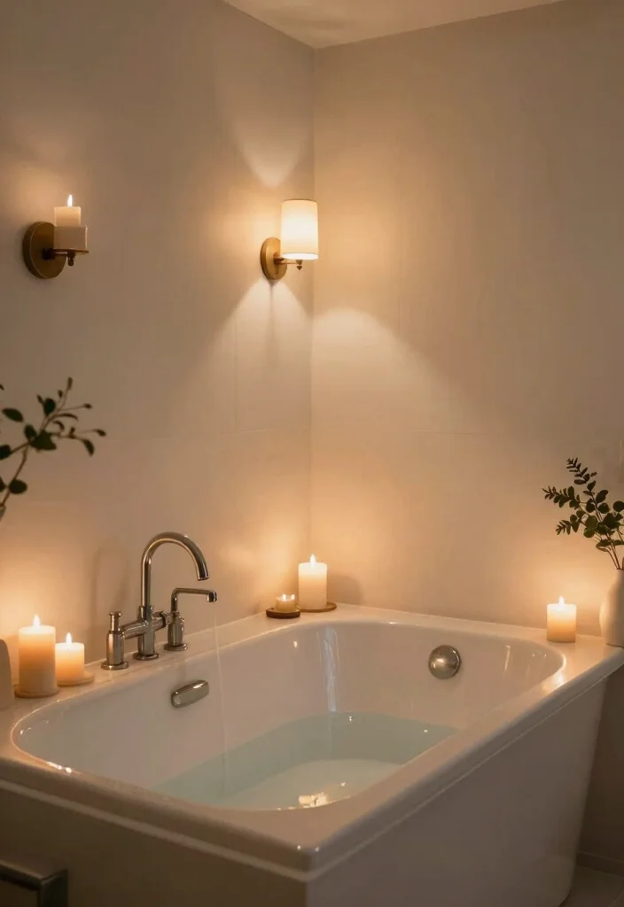 12 Zen Bathroom Ideas for a Calm Spa Inspired Mood 5. Soft Lighting 0