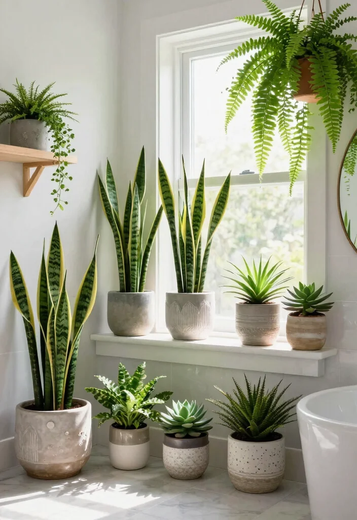 12 Zen Bathroom Ideas for a Calm Spa Inspired Mood 7. Indoor Plants 0