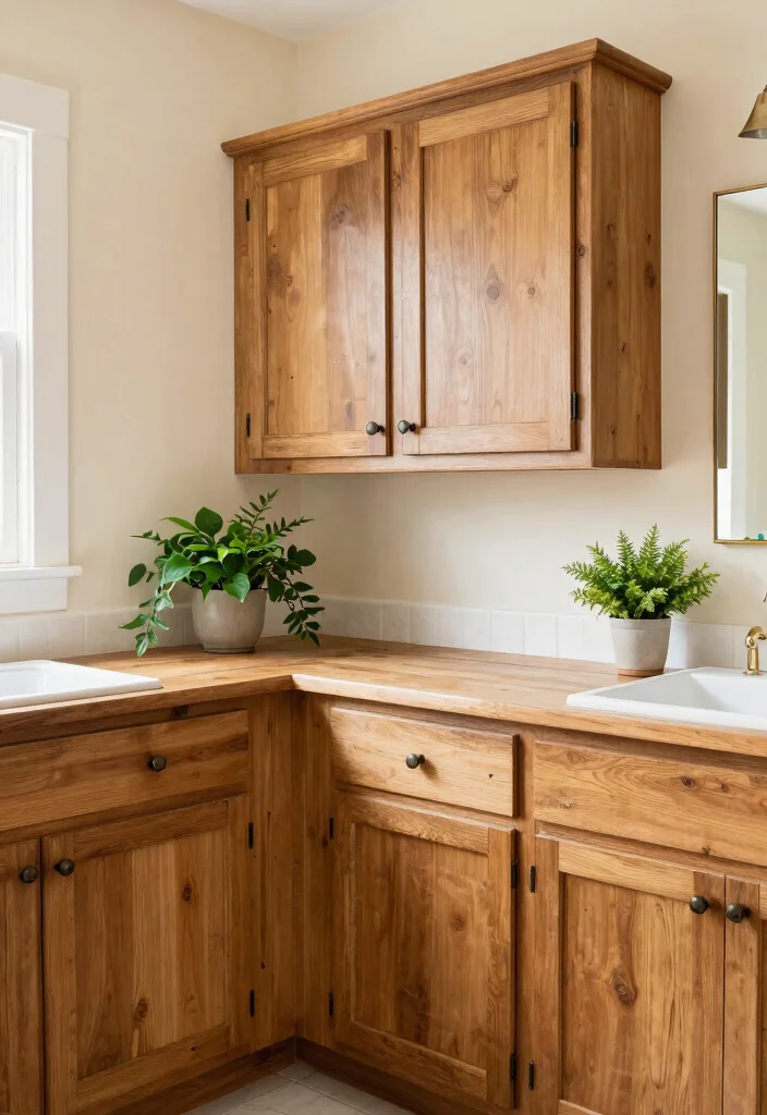 14 Bathroom Cabinet Ideas for Smart Storage Solutions 40 14 Bathroom Cabinet Ideas for Smart Storage Solutions 10. Rustic Wood Cabinets for Warmth 0