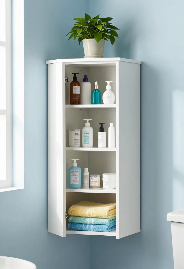 14 Bathroom Cabinet Ideas for Smart Storage Solutions 14 14 Bathroom Cabinet Ideas for Smart Storage Solutions 4. Corner Cabinets for Clever Space Utilization 0