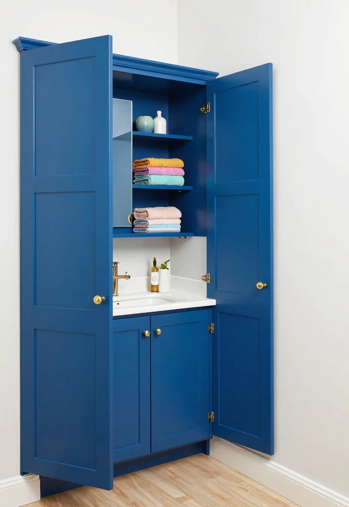 14 Bathroom Cabinet Ideas for Smart Storage Solutions 38 14 Bathroom Cabinet Ideas for Smart Storage Solutions 8. Colorful Cabinets for a Fun Touch 0
