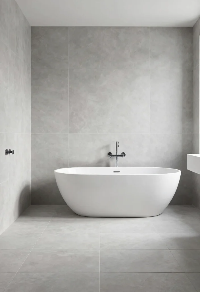 14 Bathroom Ceramic Tile Ideas for a Clean Timeless Look 5. Large Format Tiles 0