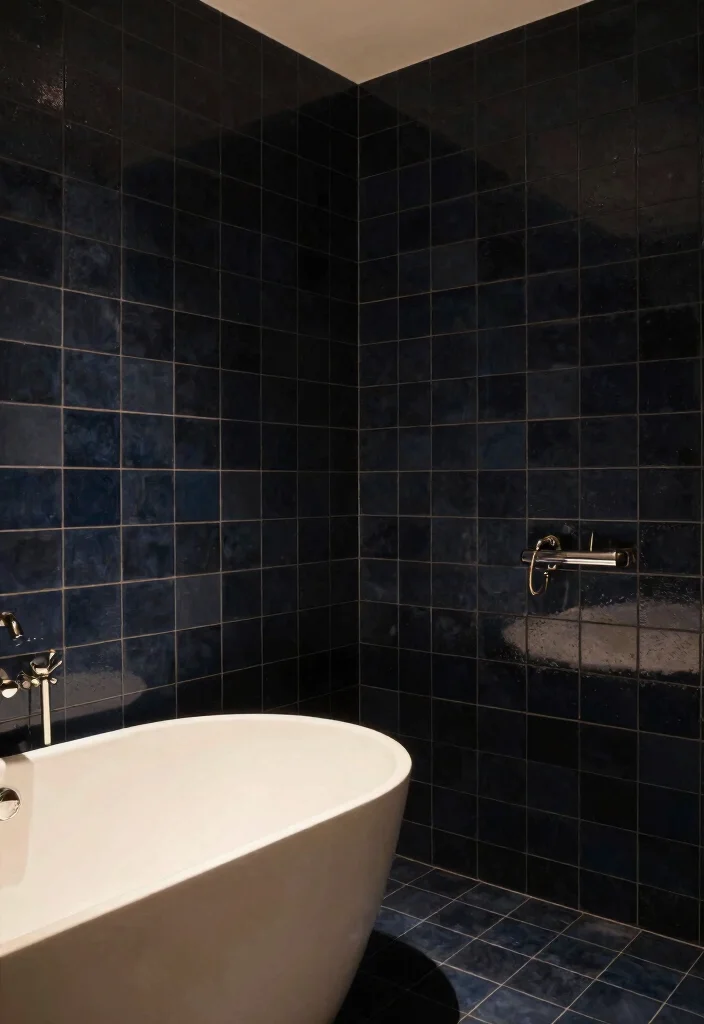 14 Bathroom Ceramic Tile Ideas for a Clean Timeless Look 8. Dark and Moody Tiles 0