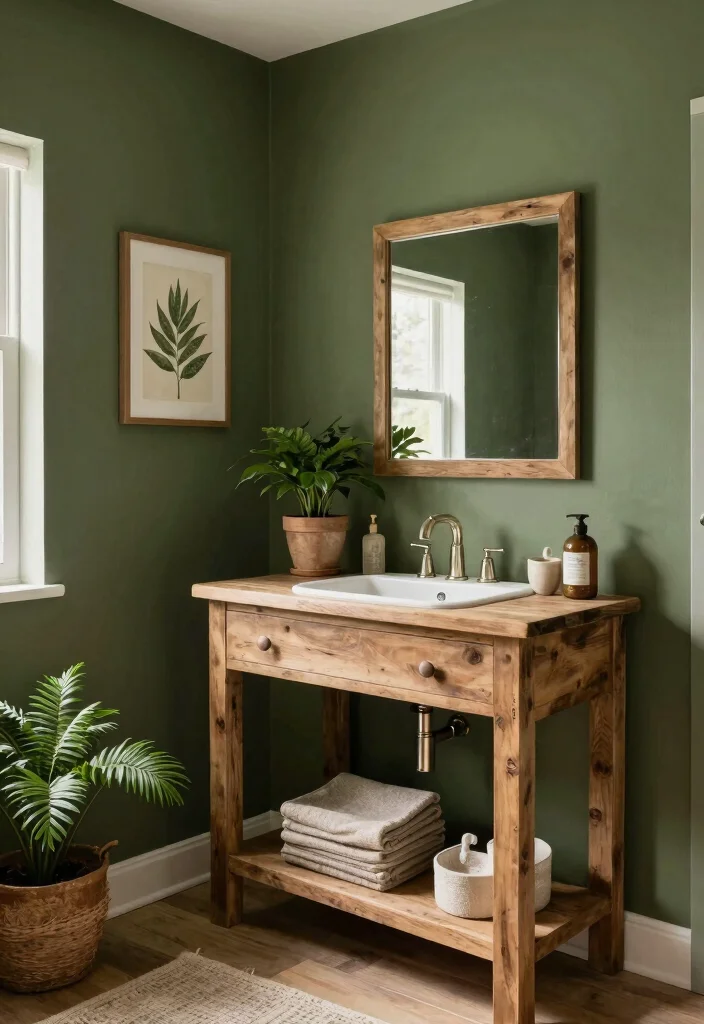 14 Bathroom Color Ideas to Set the Right Mood 42 14 Bathroom Color Ideas to Set the Right Mood 12. Rustic Olive Green 0