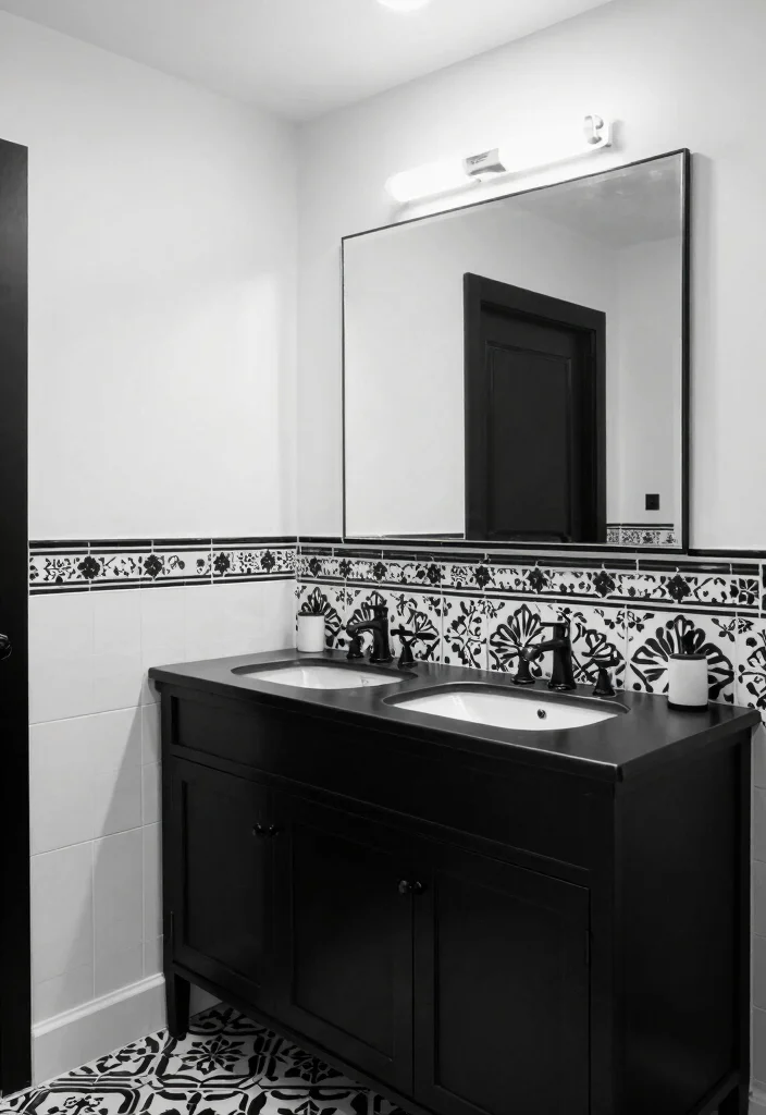 14 Bathroom Color Ideas to Set the Right Mood 53 14 Bathroom Color Ideas to Set the Right Mood 13. Classic Black and White 0