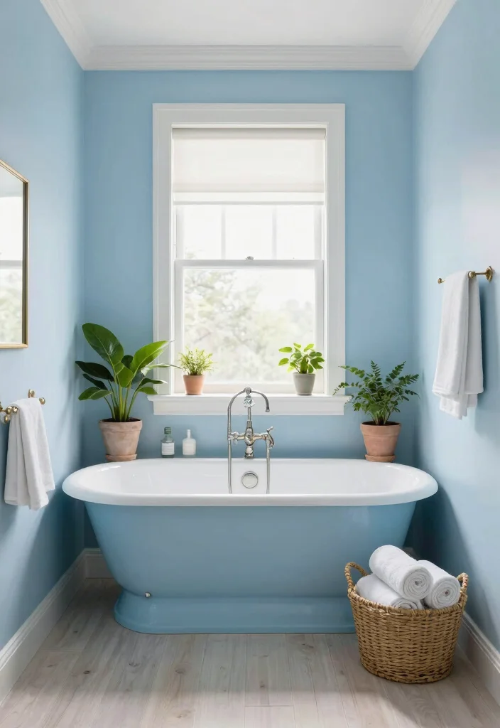 14 Bathroom Color Ideas to Set the Right Mood 4 14 Bathroom Color Ideas to Set the Right Mood 4. Calming Sky Blue 0