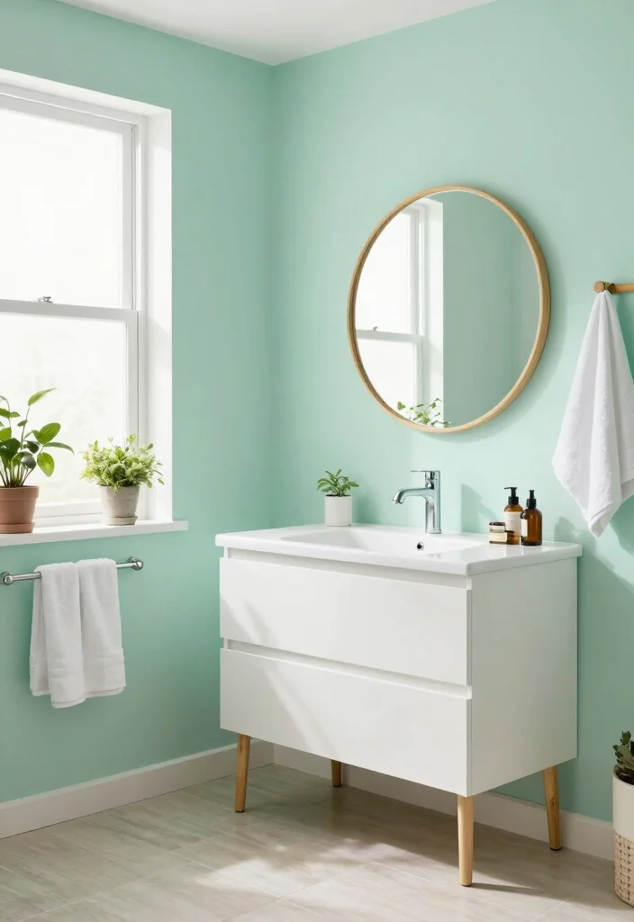 14 Bathroom Color Ideas to Set the Right Mood 39 14 Bathroom Color Ideas to Set the Right Mood 9. Refreshing Mint Green 0
