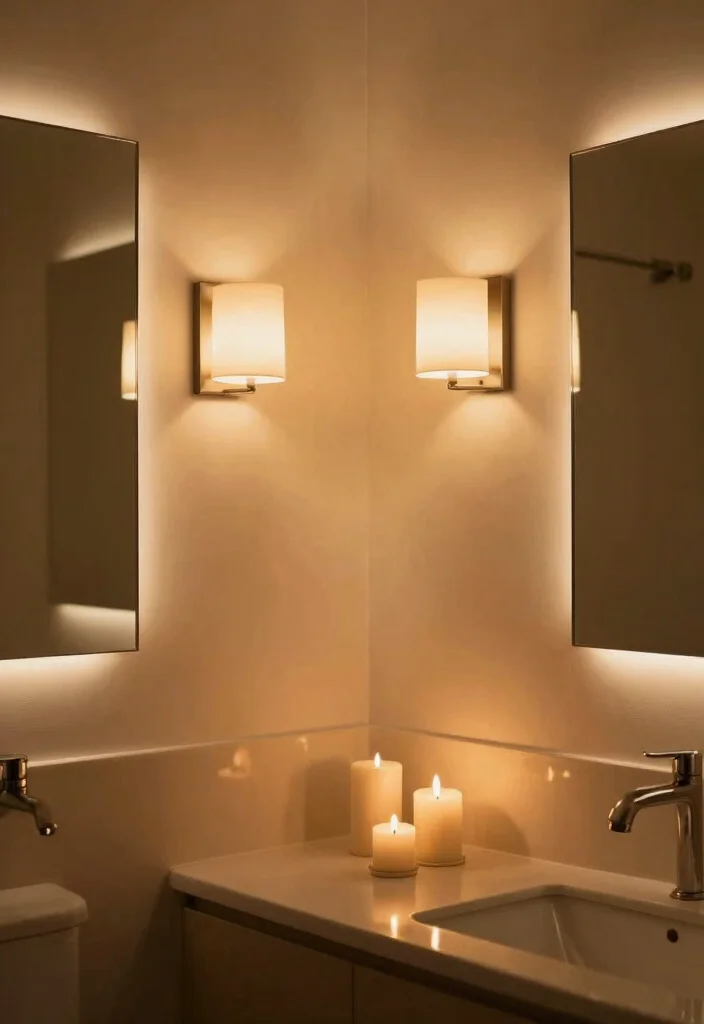 14 Bathroom Home Decor Ideas for a Fresh Stylish Update 13. Warm and Inviting Lighting 0