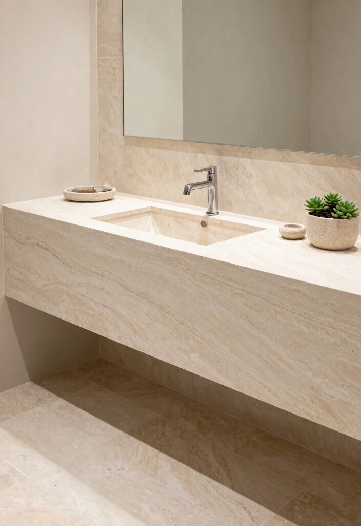 14 Bathroom Home Decor Ideas for a Fresh Stylish Update 5. Natural Stone Accents 0