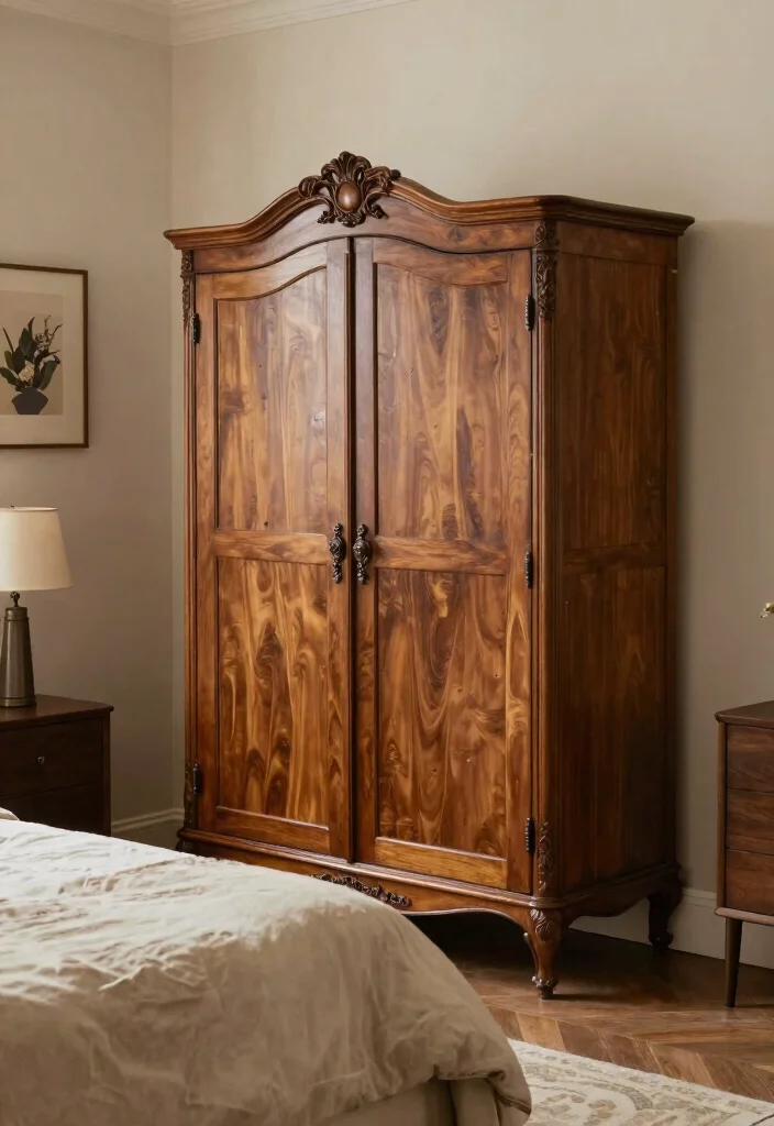 14 Bedroom Wardrobe Design Ideas for Better Storage 12. Vintage Wardrobe Revival 0
