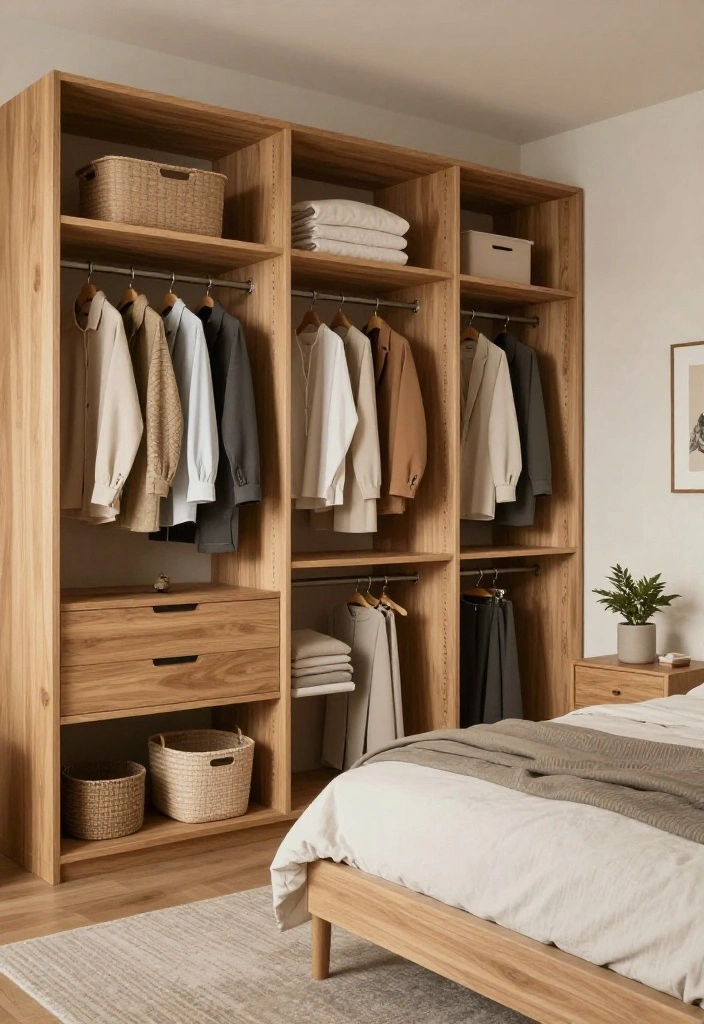 14 Bedroom Wardrobe Design Ideas for Better Storage 2. Open Concept Wardrobe 0
