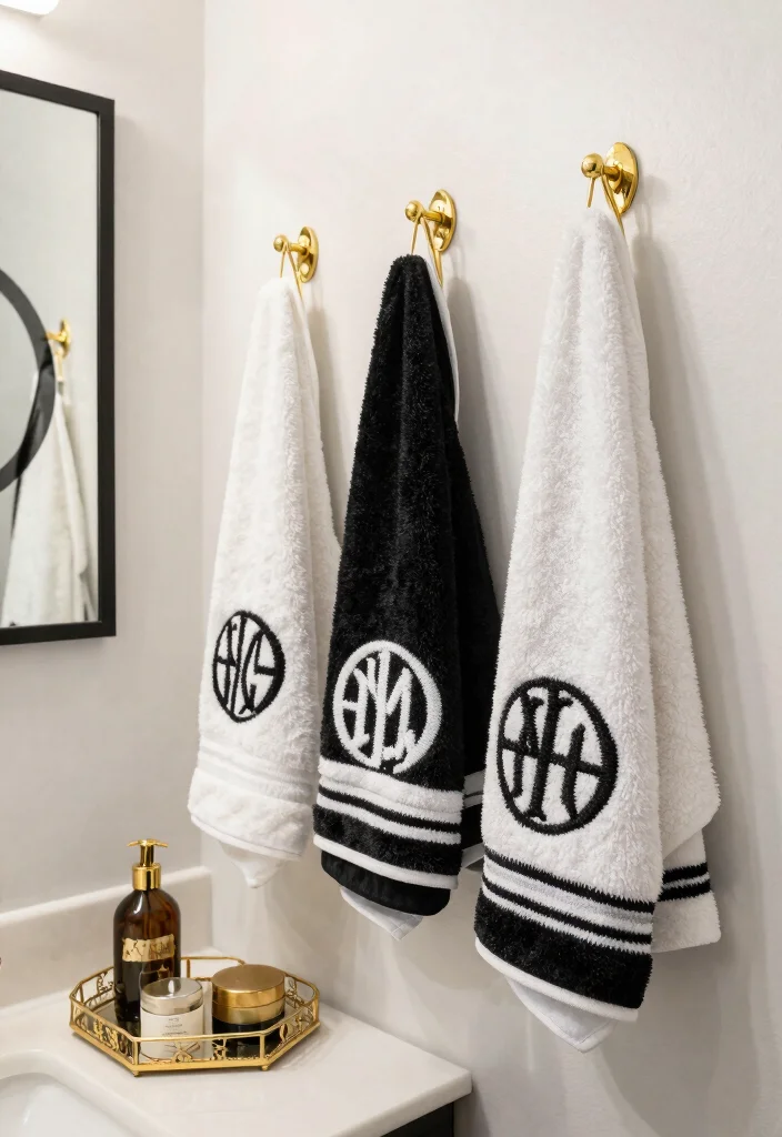 14 Black White and Gold Bathroom Ideas with Luxe Contrast 14. Personalized Touches 0