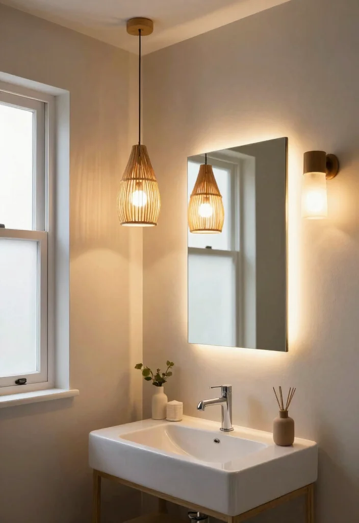 14 Botanical Bathroom Ideas with Fresh Natural Energy 5. Eco Friendly Lighting Options 0
