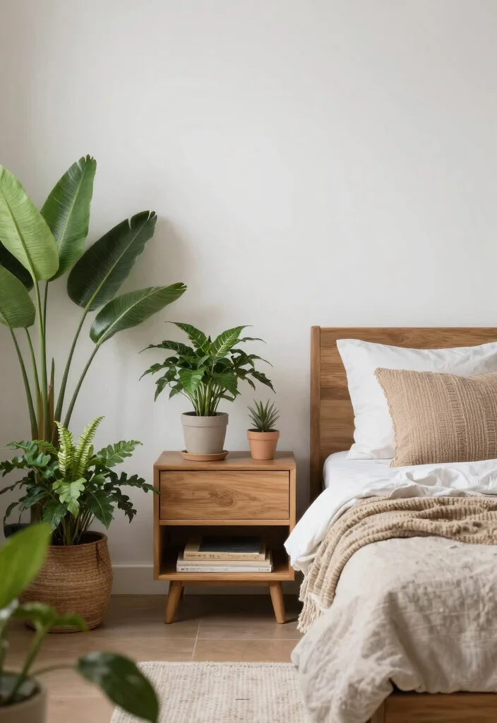 14 Contemporary Modern Bedroom Ideas with Clean Lines 11. Accent with Natural Elements 0