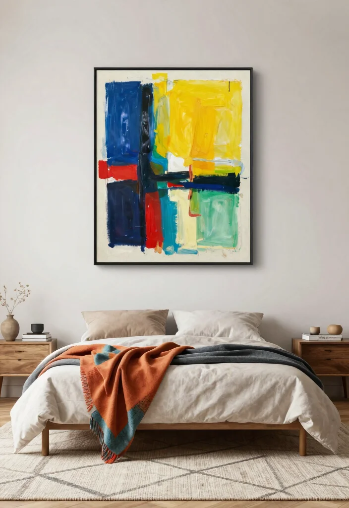 14 Contemporary Modern Bedroom Ideas with Clean Lines 5. Add Bold Accent Pieces 0