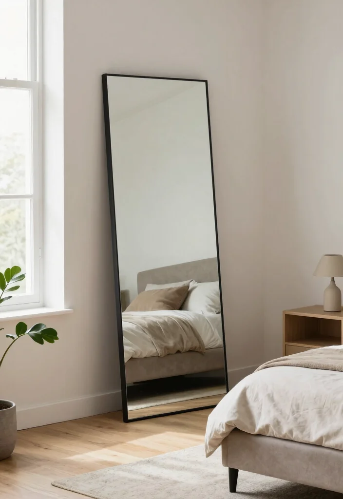 14 Contemporary Modern Bedroom Ideas with Clean Lines 6. Utilize Mirrors for an Open Feel 0