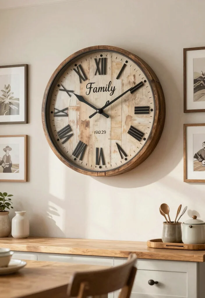 14 Kitchen Wall Decorating Ideas for a Finished Look 13. Customized Wall Clock 0