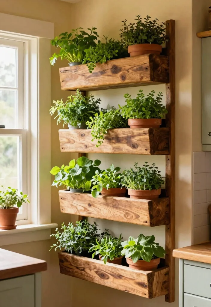14 Kitchen Wall Decorating Ideas for a Finished Look 6. Herb and Plant Wall 0