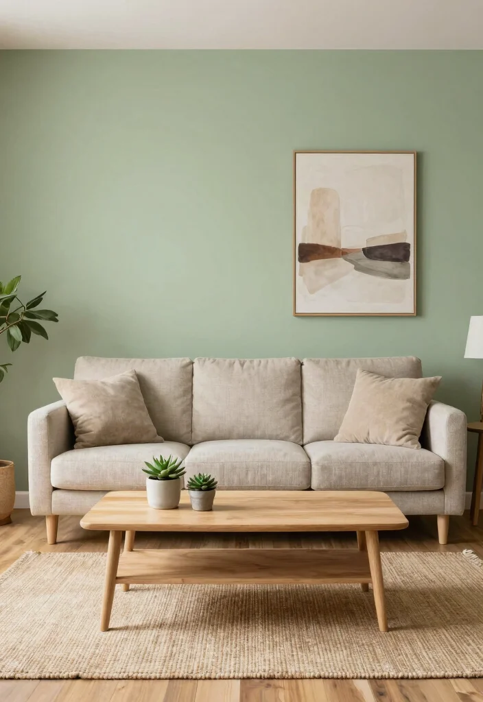 14 Living Room Wall Paint Color Ideas That Set the Tone 1 14 Living Room Wall Paint Color Ideas That Set the Tone 1. Soft Sage Green 0