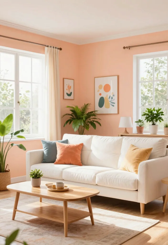 14 Living Room Wall Paint Color Ideas That Set the Tone 50 14 Living Room Wall Paint Color Ideas That Set the Tone 10. Soft Peach 0
