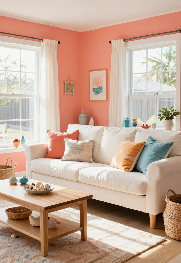 14 Living Room Wall Paint Color Ideas That Set the Tone 52 14 Living Room Wall Paint Color Ideas That Set the Tone 12. Light Coral 0