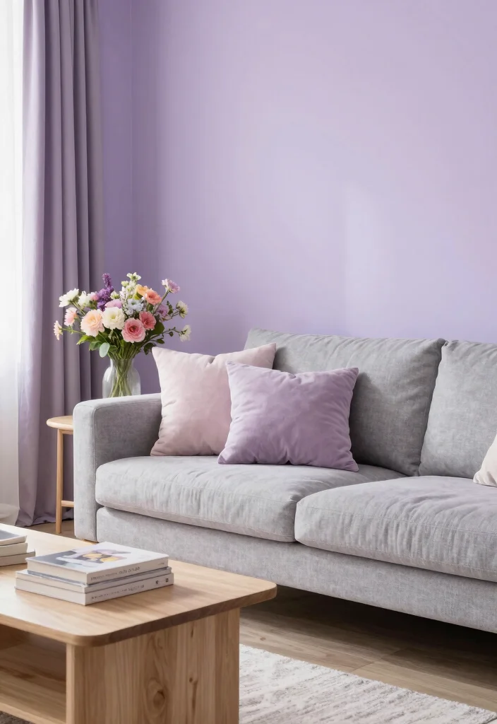 14 Living Room Wall Paint Color Ideas That Set the Tone 3 14 Living Room Wall Paint Color Ideas That Set the Tone 3. Soft Lavender 0