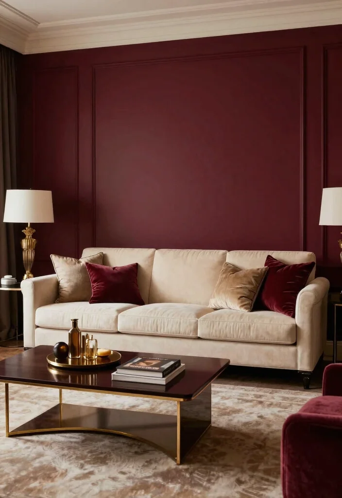 14 Living Room Wall Paint Color Ideas That Set the Tone 49 14 Living Room Wall Paint Color Ideas That Set the Tone 9. Rich Burgundy 0
