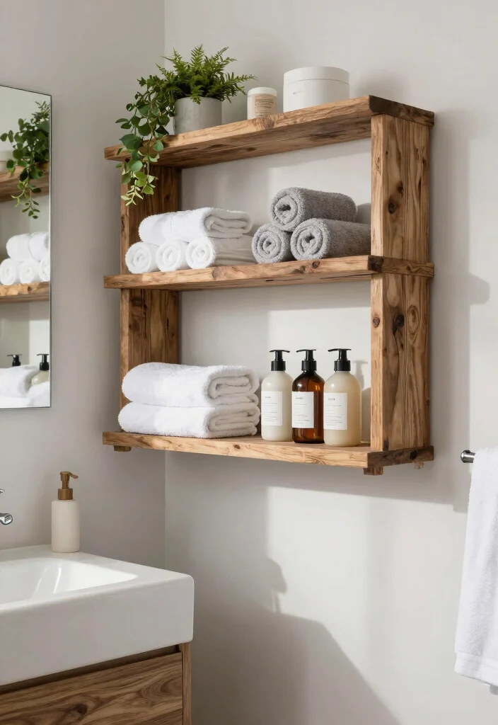 14 Mediterranean Bathroom Ideas with Warm Coastal Style 10. Open Shelving 0