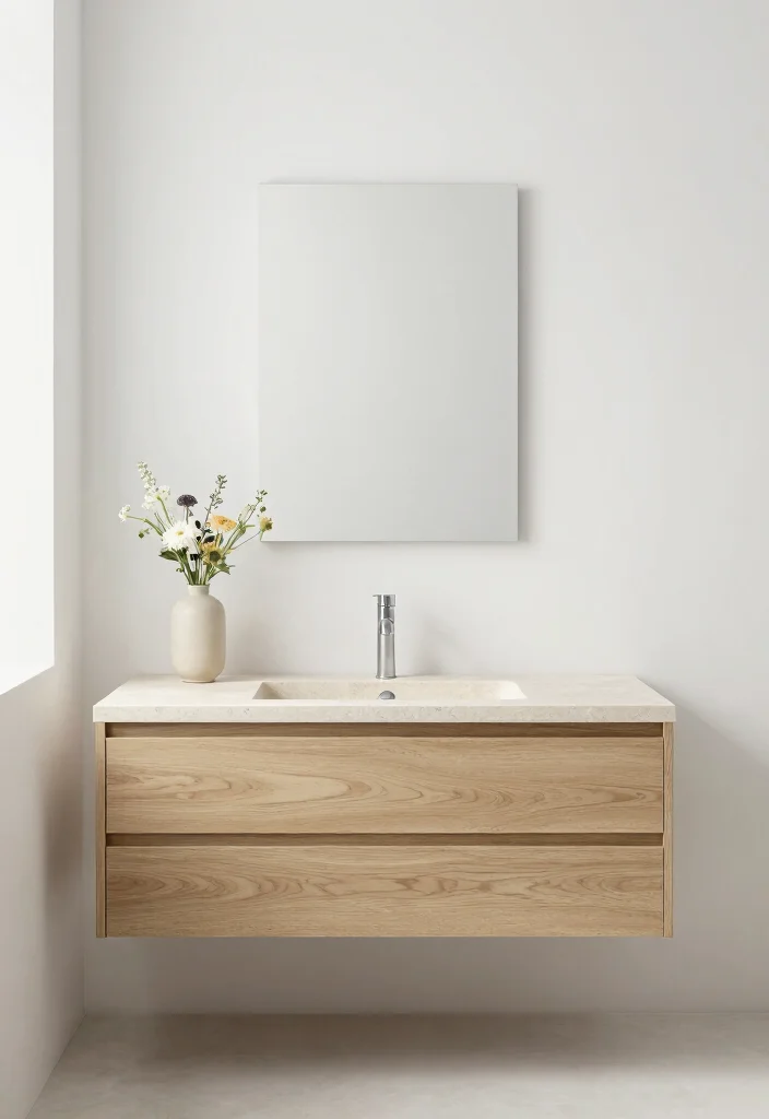 14 Mediterranean Bathroom Ideas with Warm Coastal Style 13. Minimalist Design with Mediterranean Touch 0