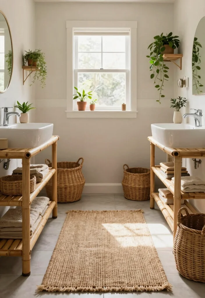 14 Mediterranean Bathroom Ideas with Warm Coastal Style 6. Organic Textures 0