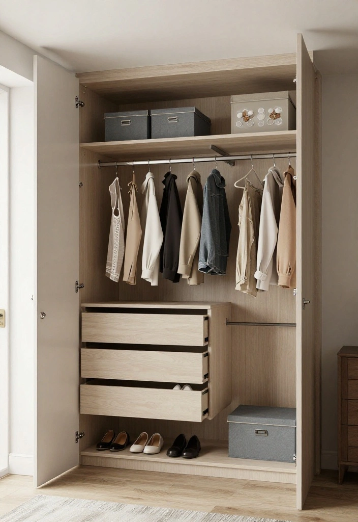 14 Modern Bedroom Wardrobe Ideas with Clean Design 10. Customizable Closet Organizers 0