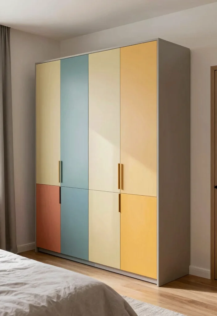 14 Modern Bedroom Wardrobe Ideas with Clean Design 14. Color Blocked Wardrobes 0