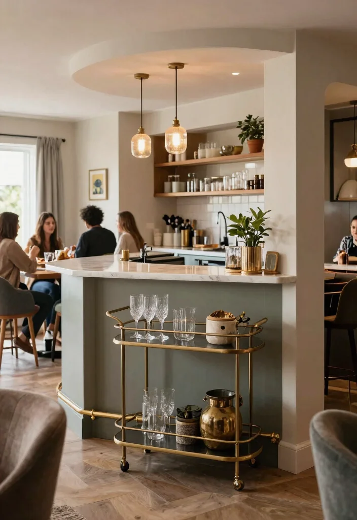 14 Open Kitchen Ideas with Living Room Flow 11. Bar Nooks for Socializing 0