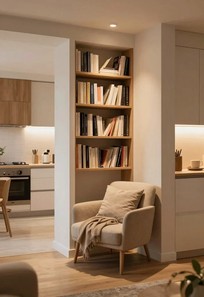 14 Open Kitchen Ideas with Living Room Flow 13. Cozy Reading Nooks 0