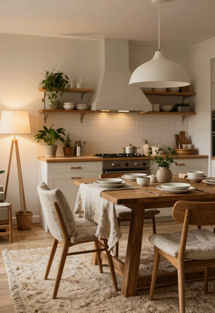 14 Open Kitchen Ideas with Living Room Flow 3. Cozy Textured Layers 0