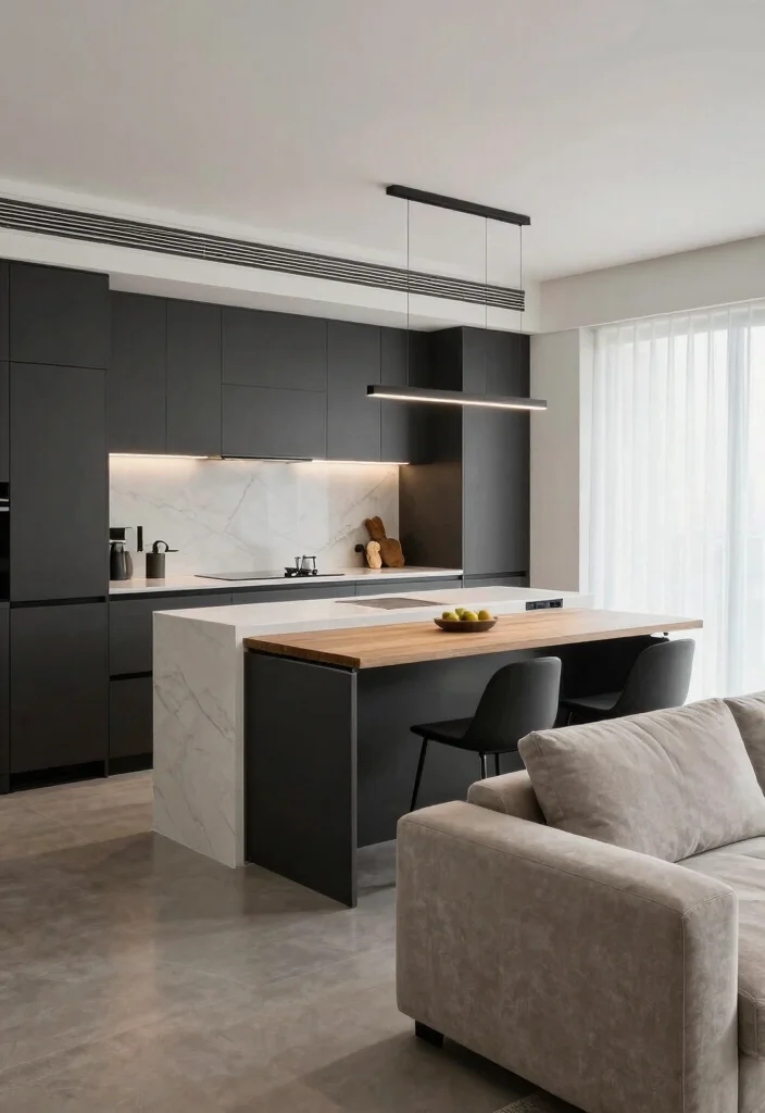 14 Open Kitchen Ideas with Living Room Flow 5. Multi Functional Spaces 0