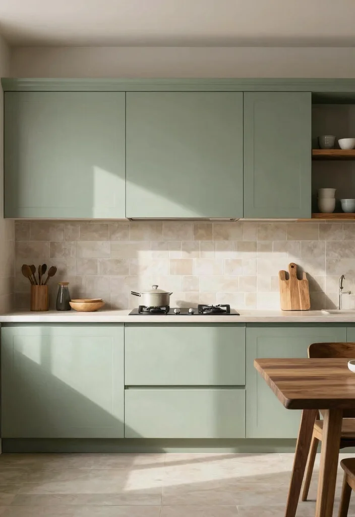 14 Rustic Modern Kitchen Ideas with Balanced Style 3. Soft Color Palettes 0