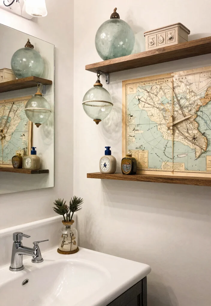 14 Seaside Bathroom Ideas with Breezy Coastal Vibes 14. Vintage Coastal Finds 0