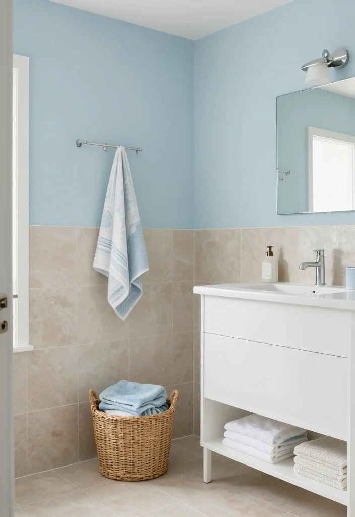 14 Seaside Bathroom Ideas with Breezy Coastal Vibes 6. Beachy Color Palette 0