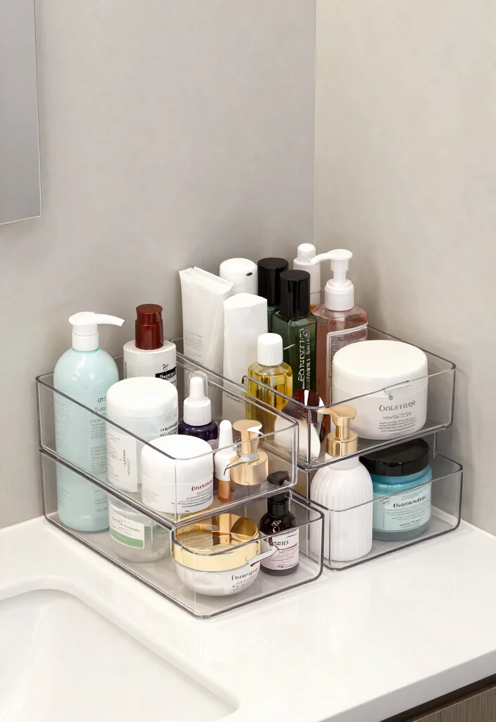 14 Small Bathroom Storage Ideas That Actually Work 43 14 Small Bathroom Storage Ideas That Actually Work 13. Clear Storage Solutions 0