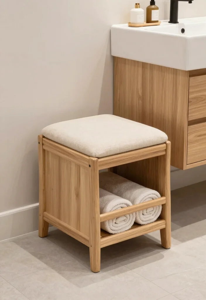 14 Small Bathroom Storage Ideas That Actually Work 16 14 Small Bathroom Storage Ideas That Actually Work 6. Multi Functional Furniture 0