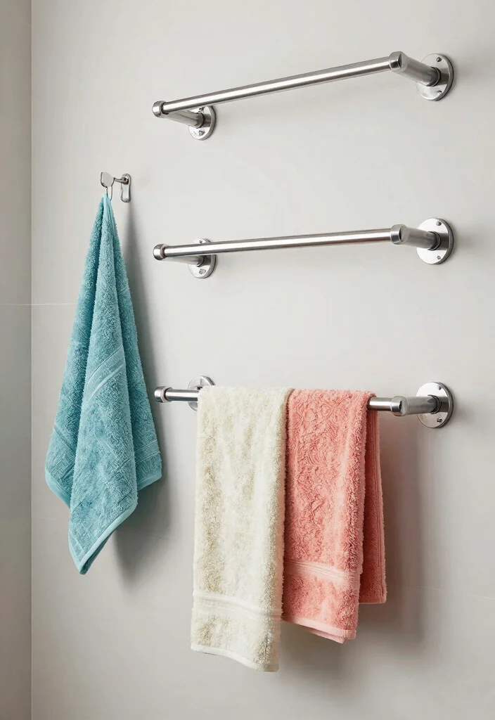14 Small Bathroom Storage Ideas That Actually Work 18 14 Small Bathroom Storage Ideas That Actually Work 8. Towel Bars and Hooks 0