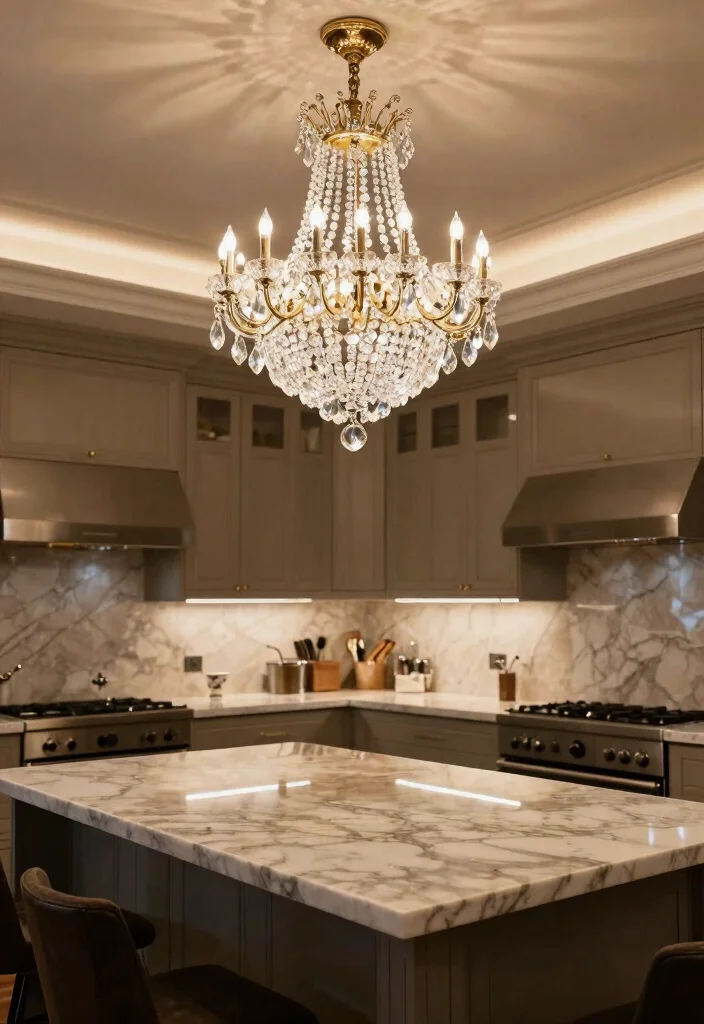 18 Luxury Kitchen Ideas with High End Finishes 3. Statement Lighting Fixtures 0