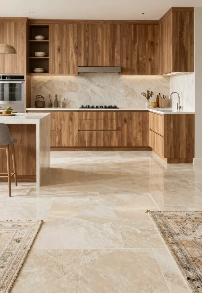 18 Luxury Kitchen Ideas with High End Finishes 9. Luxurious Flooring Options 0